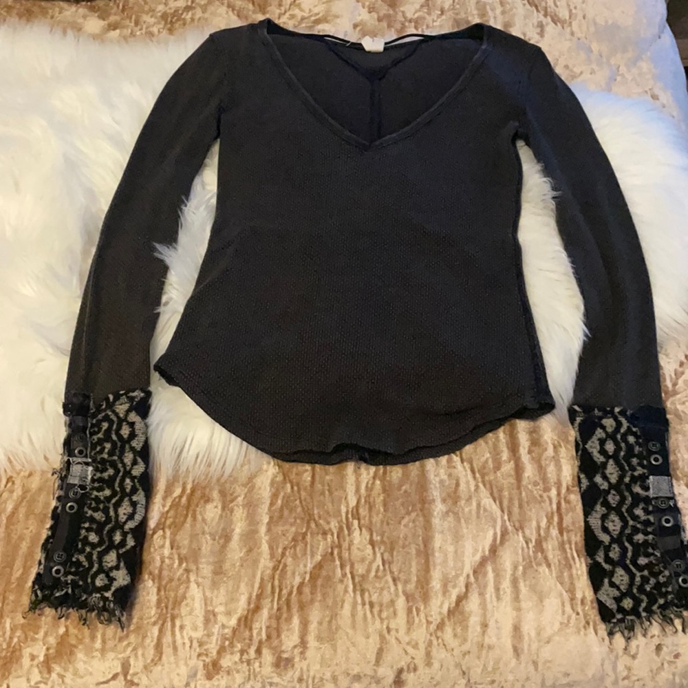 Free People waffle shirt